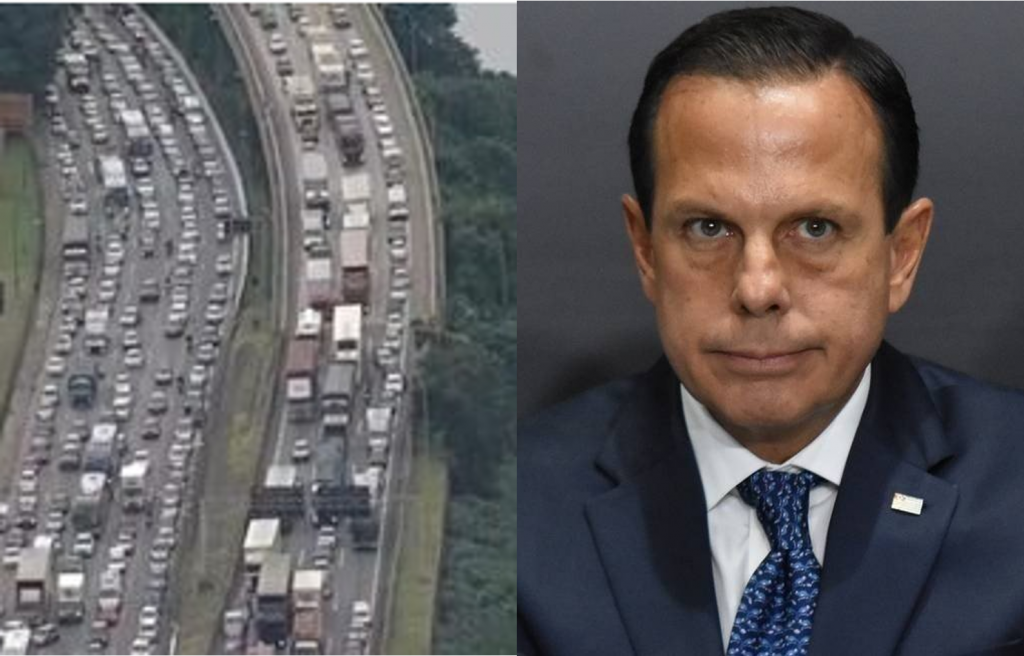 Caminhoneiros protestam contra o lockdonw decretado por João Doria em São Paulo