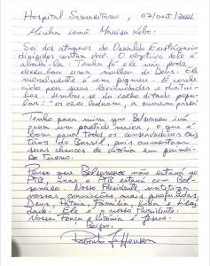 Carta de Roberto Jefferson à Marisa Lobo